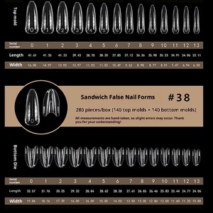 280Pcs Transparent Sandwich <b>Nail</b> <b>Extension</b> Molds with Scale Clear Dual Forms for Quick Building <b>Nails</b> - Product Image 4