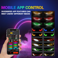 Panel de Píxeles LED de Matriz Programable DIY con Logo de Ojos de Demonio para Coche, Pantalla LED Flexible con App y Luz Nocturna para Coche y Camión