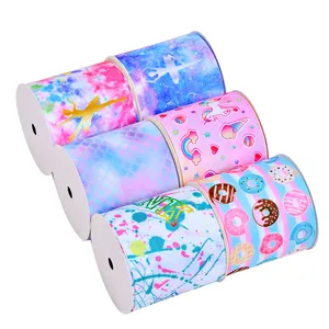 YAMA Polyester Satin Gift Ribbon Custom Printed With Logo Brand For Box Wrapping