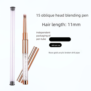 Ensemble de 14 pinceaux à ongles en nylon avec étui, pinceaux durables pour la peinture au gel, pour le nail art en salon - Product Image 6