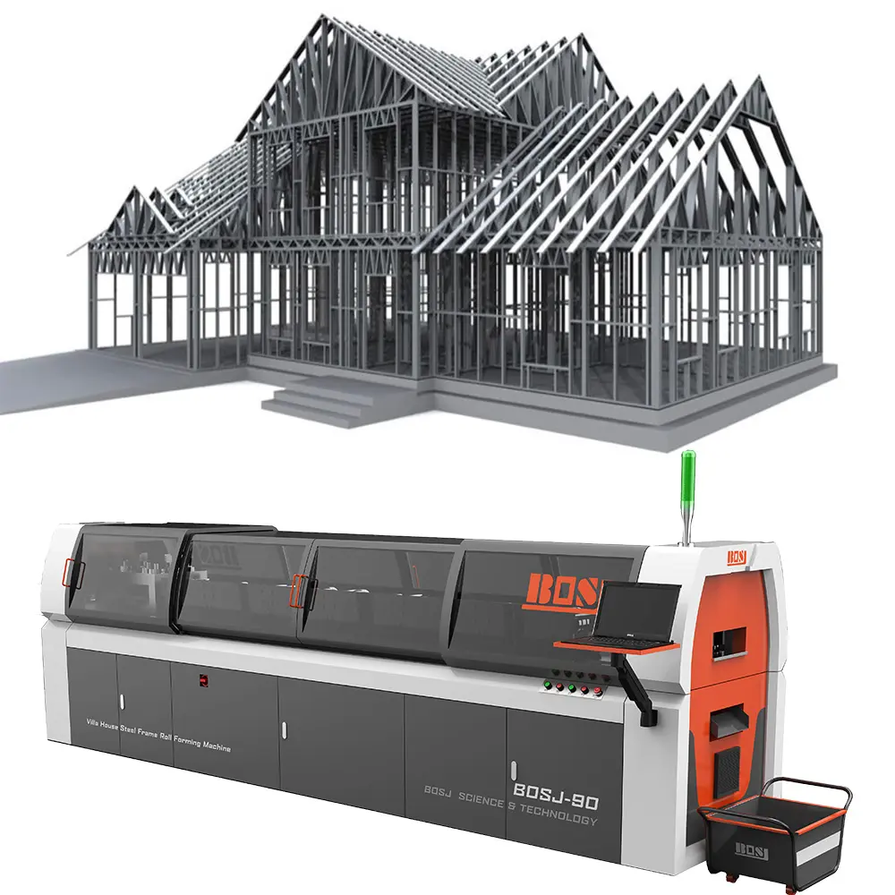 BOSJ 고속 라이트 게이지 스틸 프레임 롤 기계 프레임 Cad Lgs 성형 기계