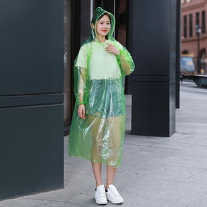 Wholesale Disposable <strong>Rain</strong> <strong>Poncho</strong> with Hood, Drawstring Cuffs with Elastic Unisex Raincoat Plastic Materialt - Product Image 6