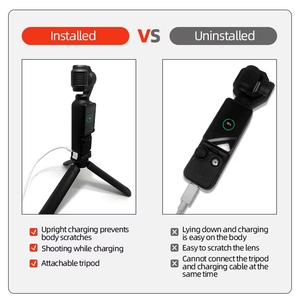 Nuevo Kit de accesorios de cámara de deportes de acción 2 en 1 para DJI <span class=keywords><strong>OSMO</strong></span> <span class=keywords><strong>Pocket</strong></span> 3 incluye base de carga adaptador de montaje de liberación rápida trípode - Product Image 4