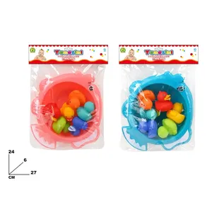 Juego de juguetes de baño Tenerini con patitos de goma coloridos en cubo para niños 24x27cm - Product Image 3