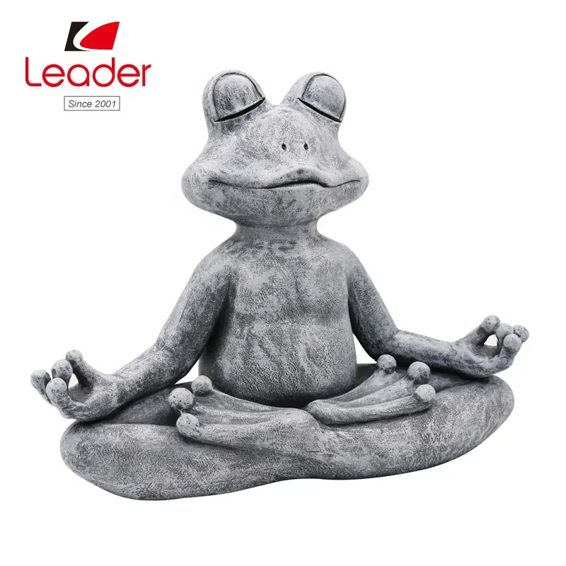 New Design Garden Meditating Frog Statue, Buddha Zen Yoga Frog Figurine, Yoga Frog Garden Sculpture