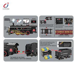 รถไฟของเล่นเฉิงจี้ พร้อมควันจริง ไฟอัจฉริยะ ดนตรี รางรถไฟ DIY รางยาว รถไฟโลหะผสมสำหรับเล่นในร่ม พร้อมควัน - Product Image 2