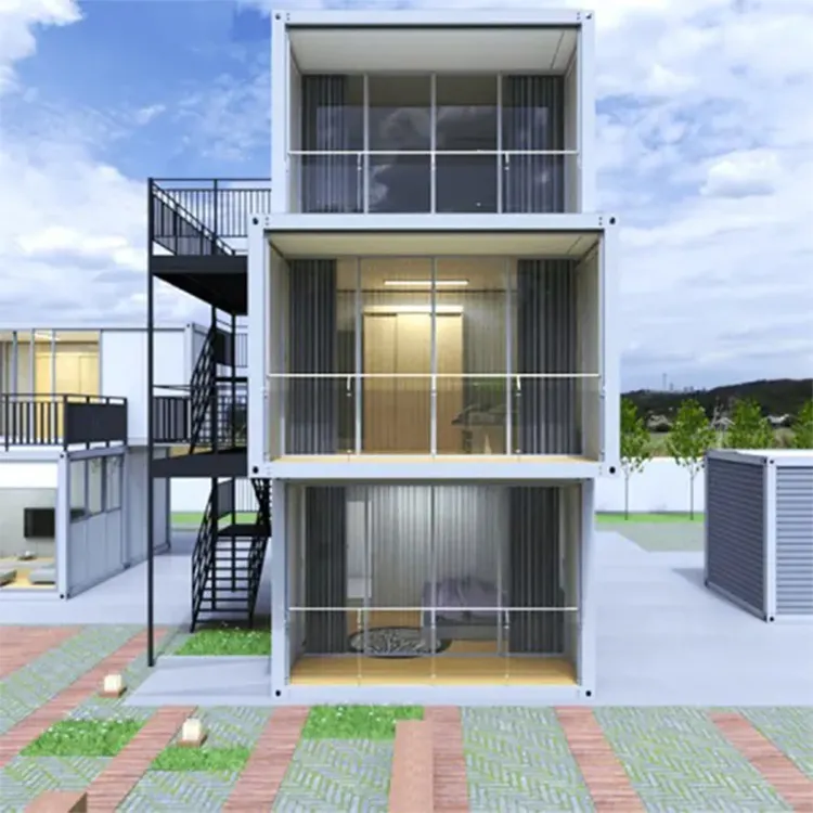 Modern 40ft luxury shipping prefab 2 story 3 bedroom container home for sale