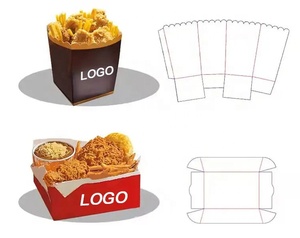 ランチバーガー、フライドポテト、フライドチキン、サラダ、エコ包装、クラフト紙、ファストフード包装箱、カラー印刷、サイズカスタム - Product Image 3