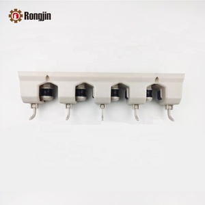 Plastic Holder Plastic ABS Plastic Broom Holder And Garden Tool Organizer 4 Position With 5 Hooks Garage Storage