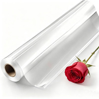 Emballage pour bouquet de roses OPP, papier d'emballage en plastique transparent imperméable pour cadeau avec impression de logo acceptée