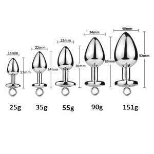5가지 사이즈 BDSM 메탈 애널 확장기, 견인 체인 포함 항문 자극 도구 페티쉬 게이 자위용 성인용품 - Product Image 5