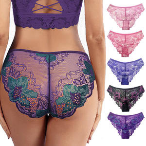 レディースメイト ODM/OEM レース 透け感 ホローアウト 下着 誘惑パンティー ローウエスト ブリーフ ホローアウト セクシー レース下着 - Product Image 1