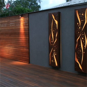 Lâmpada de escultura corten de aço inoxidável, caixa de luz para jardim - Product Image 6