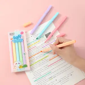 قلم تحديد برأس مزدوج ألوان قلم تحديد و تحديد كالواي بألوان متغيرة بضوء