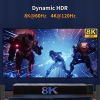 Câble HDTV Premium 8K 60Hz, Câble HDTV 2.1 tressé UHD 4K 120Hz Mâle-Mâle pour Ordinateur Portable, Moniteur, Home Cinéma