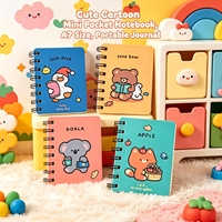 Carnet de poche A7 mignon en gros, 8*10,5 cm, mini-agenda spirale, 80 feuilles, petit bloc-notes imprimé de dessins animés pour cadeaux et promotions