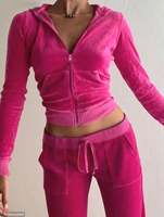 Ensemble 2 pièces pour femme : sweat à capuche en velours et pantalon évasé, fermeture éclair, manches longues, style Y2K, survêtement décontracté, vente en gros, personnalisable