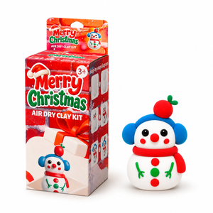 Kit de Pâte à Modeler à Séchage à l'Air pour Enfants Thème Bonhomme de Neige de Noël avec 6 Blocs, Outils et Décorations, Personnalisation Possible, Cadeau Artisanat DIY pour Ornements de Noël - Product Image 1