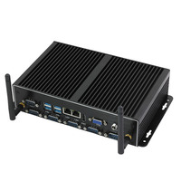 Mini ordinateur de bureau industriel I5 4200U sans ventilateur 2 * LAN RJ45 6 * COM RS232 RS485 WIFI VGA H-DMI USB Support AES-NI