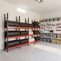 Étagère de stockage de pneus industriels, unité de rayonnage en acier durable, installation facile pour l'organisation des entrepôts et des ateliers