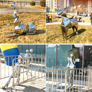 Esculturas de Acero Inoxidable para Exteriores, Figuras Artísticas Contemporáneas de Metal, Artesanía, Montaje en Suelo, Paquete de Varias Piezas, Jardín - Product Image 5