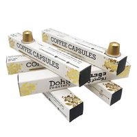 Boîte d'emballage pour capsules de café en papier rigide enduit, réutilisable, écologique, de luxe, personnalisée et imprimée