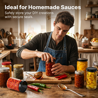 Bocal de conservation alimentaire en verre personnalisé, hermétique, en verre de haute qualité, avec couvercles argentés, pour miel, épices, noix, beurre de cacahuète, cornichons et confiture
