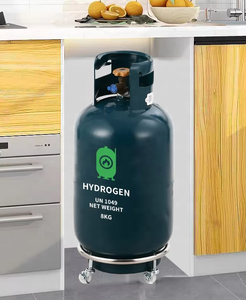 Soporte de Almacenamiento para Botellas de Gas Licuado con Base Móvil Desmontable de Acero Inoxidable, Tipo de Piso, con Ruedas Universales para Cocina - Product Image 5