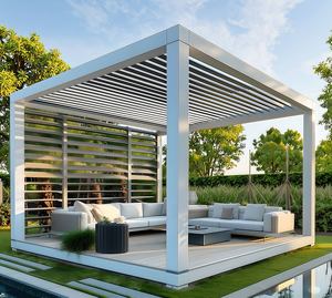Sistema di Copertura per <span class=keywords><strong>Pergola</strong></span> Personalizzato OEM, Pannelli e Profili in Alluminio Certificati ISO per Gazebo e Padiglioni - Product Image 1