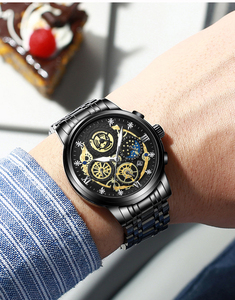 Reloj Casual de Acero Inoxidable para Hombre BINBOND4010, Luminoso, Resistente al Agua, con Fecha, de Cuarzo, Personalizable con Logotipo - Product Image 3