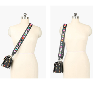 Sangle d'épaule colorée à rivets pyramidaux pour sacs à main, sangle de <span class=keywords><strong>sac</strong></span> cloutée multicolore, sangle de remplacement en cuir PU pour <span class=keywords><strong>sac</strong></span> à main DIY - Product Image 3