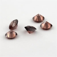 Pierre de zircone cubique de couleur café brun, taille ronde brillante synthétique de Wuzhou, traitée thermiquement, haute dureté, pour bijoux