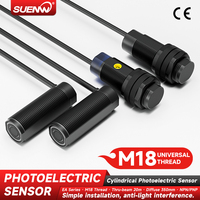 Sensor Fotoeléctrico de Barrera Infrarroja m18, Interruptor NPN/PNP de 4 Cables, 5V/12V/24V CC, IP67 Resistente al Agua (ibest)