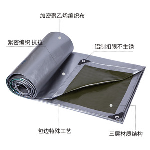 Military Green Silver Tarpaulin Waterproof Sunscreen Outdoor Tent Cloth PE Plastic Custom Size Factory Made - Product Image 4