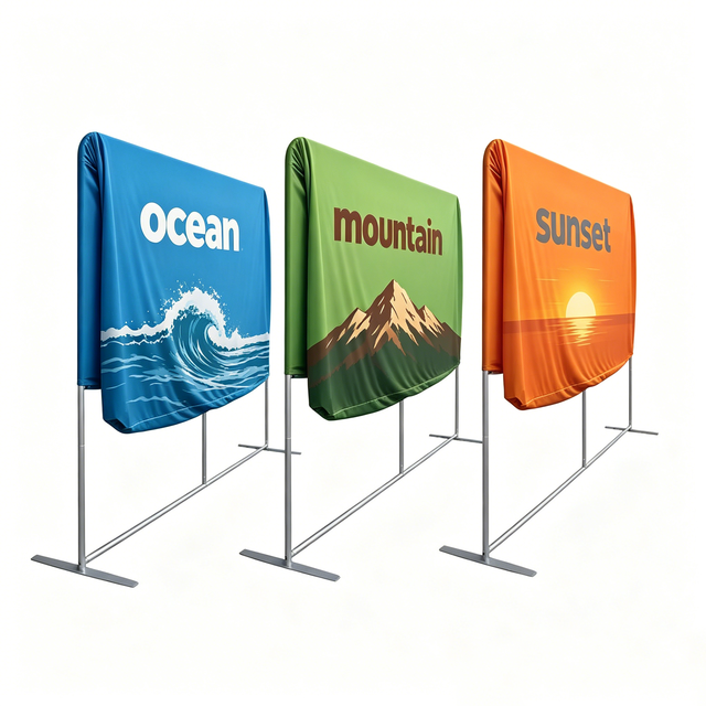 Custom Size 10*8ft Portable Polyester Double Sided Tension Fabric Photo Backdrop Stand Aluminum Frame Weatherproof Eco-Friendly
