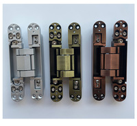 Charnières de porte robustes en laiton, alliage de zinc et acier, charnières invisibles pliantes, loquet, quincaillerie de porte secrète dissimulée