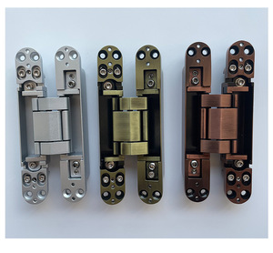 Charnières de <span class=keywords><strong>porte</strong></span> robustes en laiton, alliage de zinc et acier, charnières invisibles pliantes, loquet, quincaillerie de <span class=keywords><strong>porte</strong></span> secrète dissimulée - Product Image 3