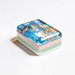 Jeu de tuiles de mahjong américain en acrylique à 4 couches, motifs personnalisés pour divertissement adulte, Mahjong de style américain, Sirène Océanique - Product Image 6