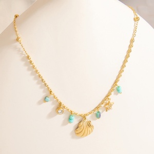 Handmade 18K Gold <b>Titanium</b> Steel Lock Bone <b>Chain</b> Necklace Stylish Stainless Steel Jewelry Parties - Product Image 1