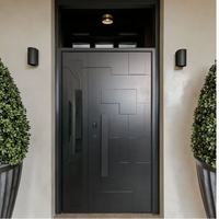 Porte d'entrée en acier ignifuge et insonorisée avec système de verrouillage multipoints, personnalisation technique, porte d'entrée en métal de luxe
