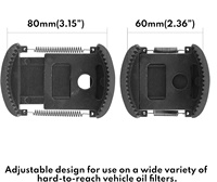 Alat Pelepas Kunci Filter Oli Universal yang Dapat Disesuaikan, 60-80mm (2.36-3.15 Inci), Penggerak 1/2"
