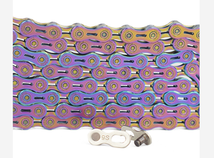 VG sports-<span class=keywords><strong>cadena</strong></span> ultraligera para bicicleta de montaña, de 8, 9, 10 y 11 velocidades, mitad/totalmente hueca, 116L, dorada y plateada - Product Image 2