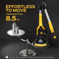 Ponceuse murale électrique légère avec aspiration automatique des poussières, meuleuse à mastic, perche télescopique, 220V, vitesse variable