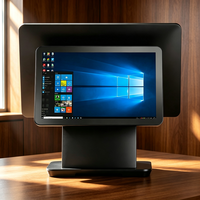 Terminal de point de vente tactile en aluminium noir mat ultra-fin de 15,6 pouces, design minimaliste moderne, fabrication directe, OEM ODM, matériel de point de vente personnalisé