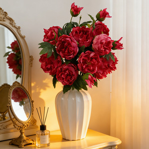 Peony Artificial Flowers Silk High Simulation For Chinese Style Home Decor - Product Image 1