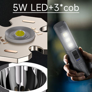 Linterna LED Recargable con Martillo Rompeventanas, Luz Lateral COB, Carga USB, para Camping, Emergencias en el Auto - Product Image 4