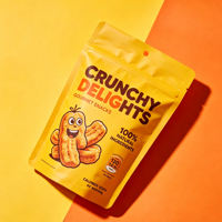 Sachet d'emballage alimentaire personnalisé imprimé, pochette refermable mate résistante à l'humidité avec trou pour biscuits