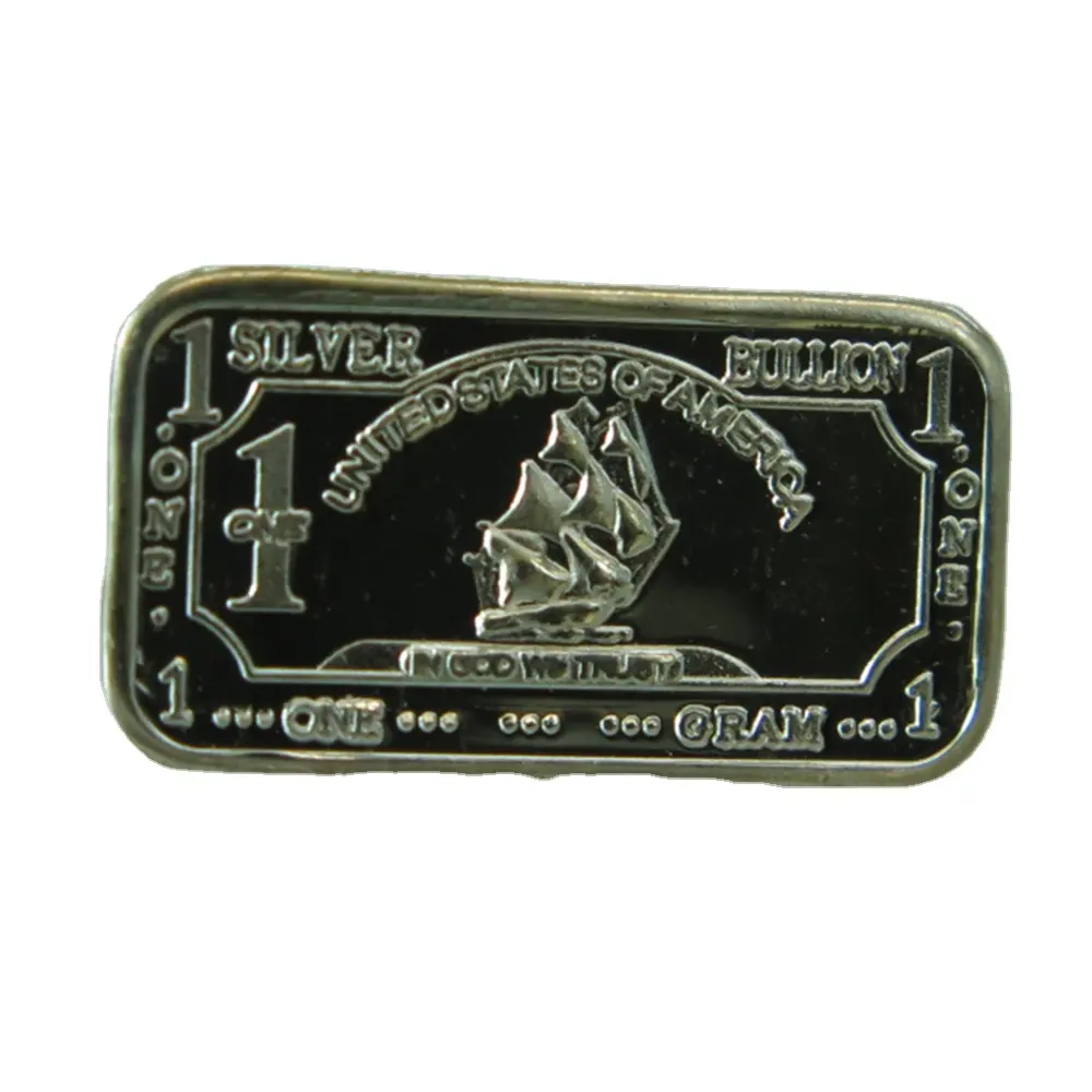 1 Gram Silver Iron Ship Bar challenge coin engraved silver coin custom challenge coin