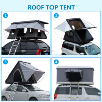 Tente de toit rigide pour SUV 4 personnes, modèle 2026 Canada Australie, en aluminium, type clamshell triangulaire, pour camping sur toit de voiture