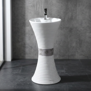 Fournisseur d'usine : Lavabo colonne monobloc en marbre pour salle de bain, design colonne, prix FOB à Dubaï - Product Image 2